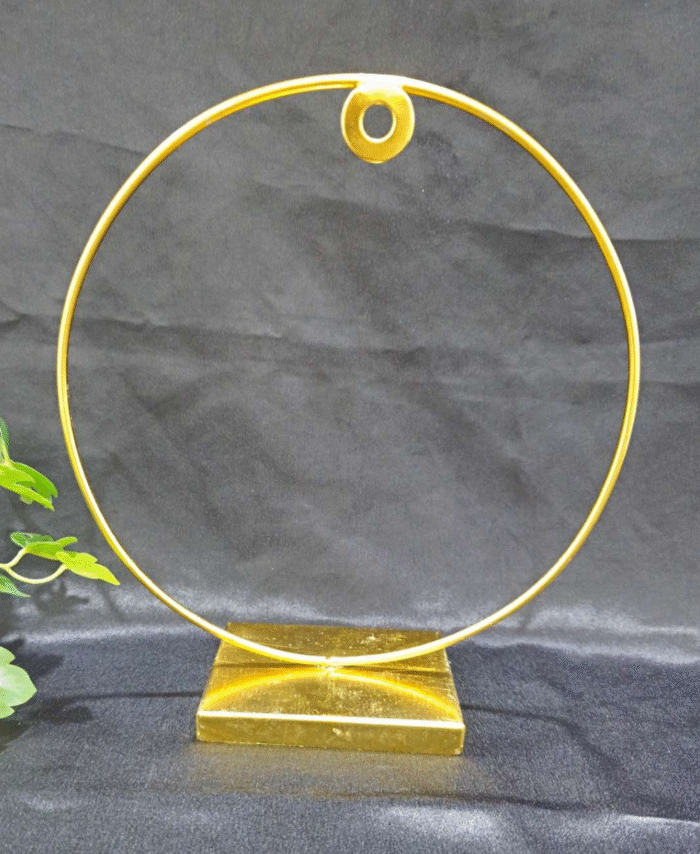 Golden metal hoop or loop stand
