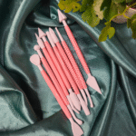 Set of 8 pink double-ended resin and clay sculpting tools