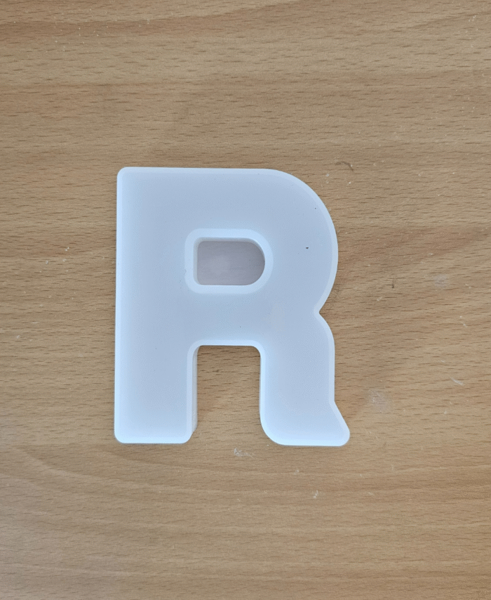 Silicone letter mould for resin casting – Alphabet N