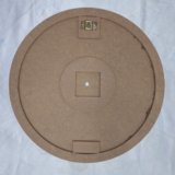 Round MDF clock base with centre hole and a wall hanging slot for resin art and DIY wall clock making