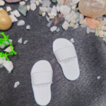 Miniature white slipper pair for resin art and DIY craft decoration