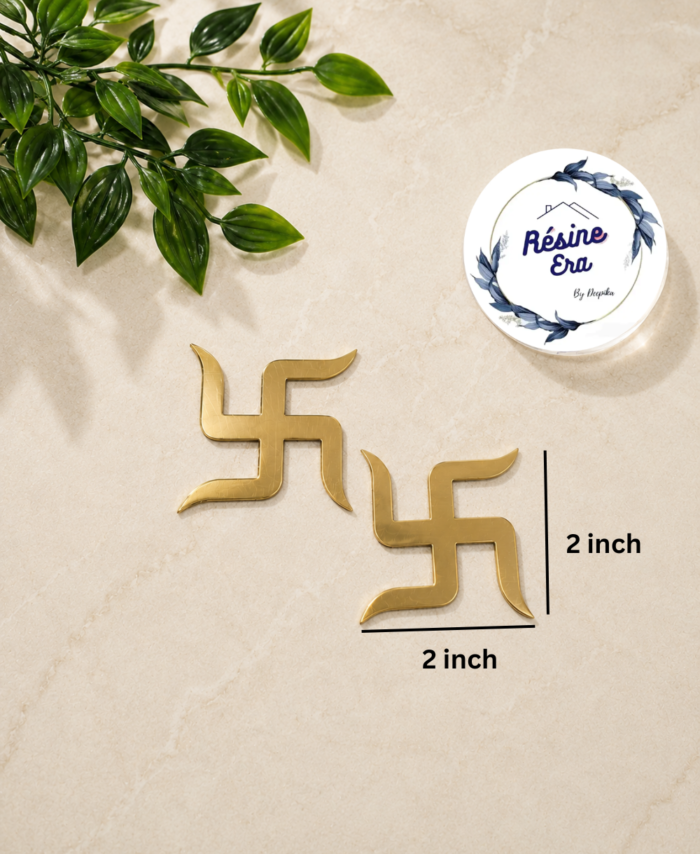 Golden acrylic Swastik symbol cutout for décor and resin art