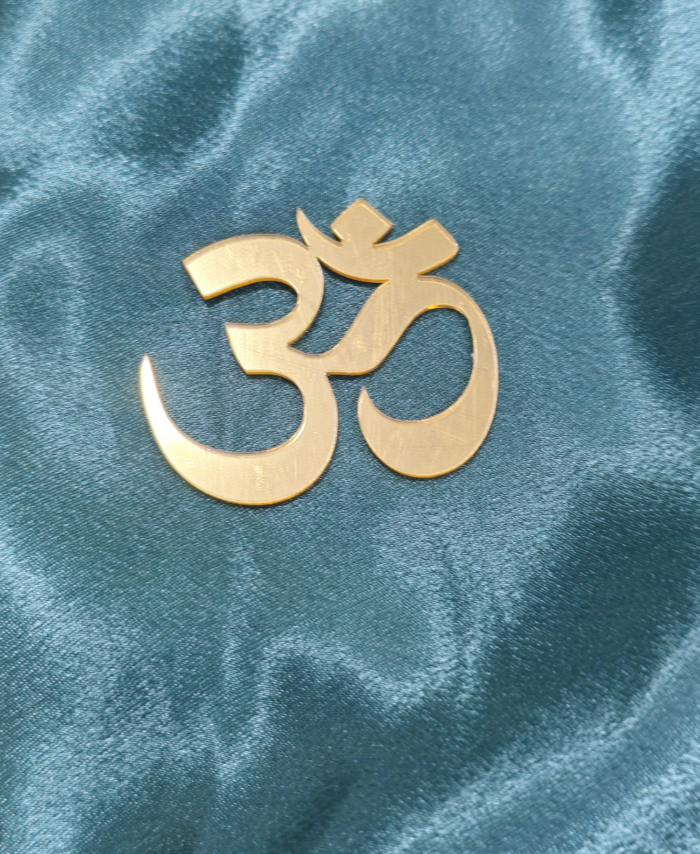 Golden acrylic OM symbol cutout for resin art and spiritual décor