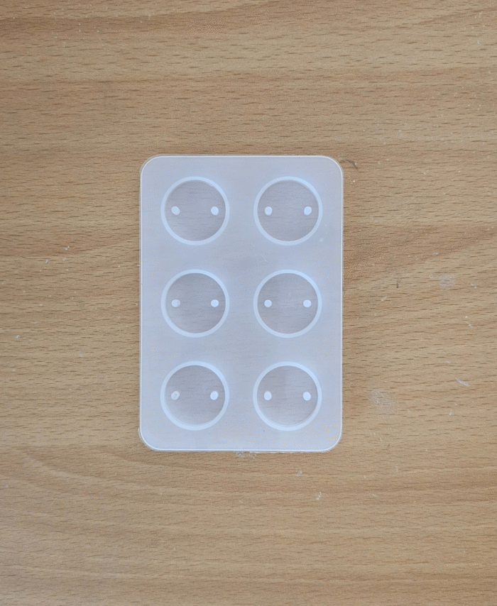 "Silicone rakhi mould with 6 cavities – resin mould for making round-shaped rakhi"