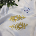 Golden acrylic peacock feather cutout for resin art and home décor