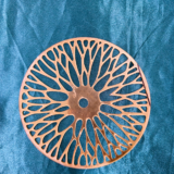 Acrylic Golden Round Ring with tree branch cutwork design for resin art and décor projects