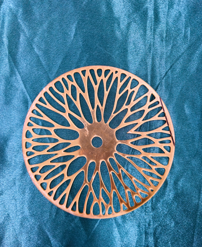 Acrylic Golden Round Ring with tree branch cutwork design for resin art and décor projects