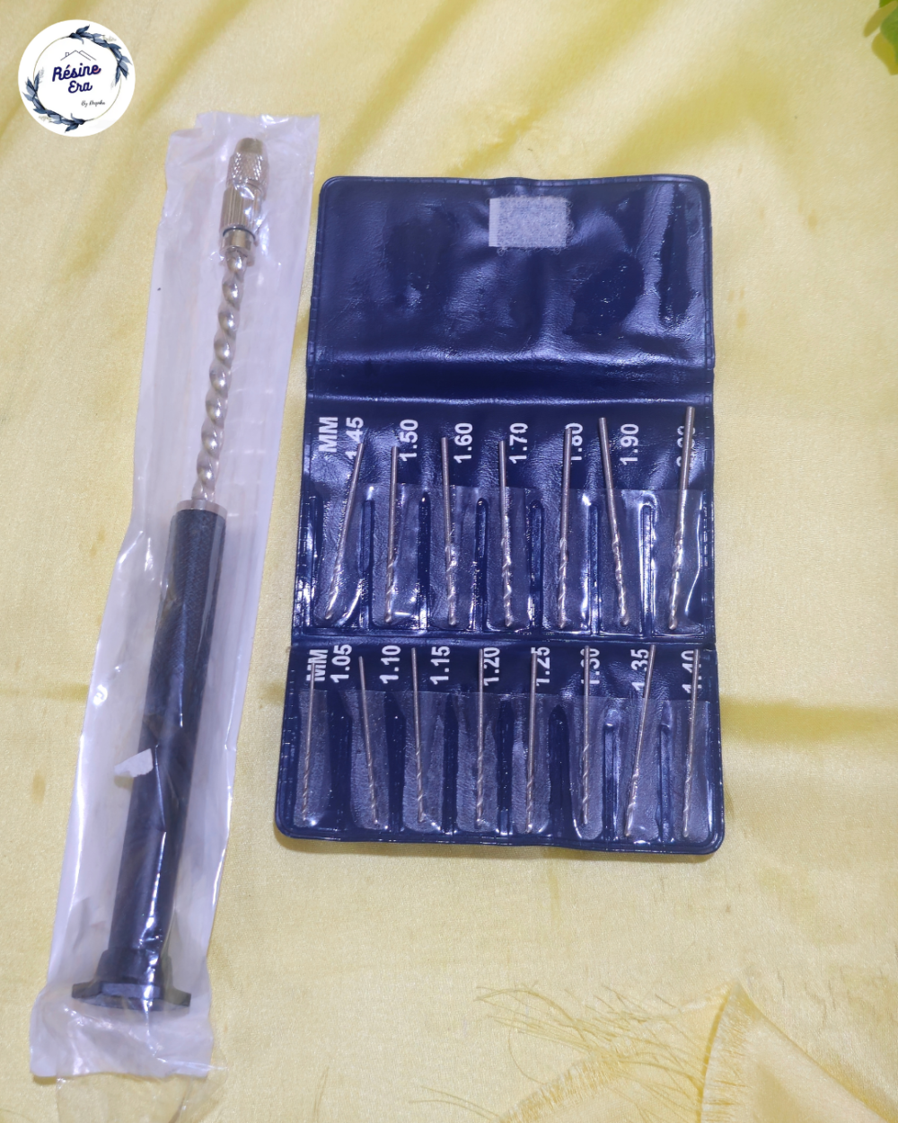 Hand drill with micro needle bits set for resin art and jewellery making