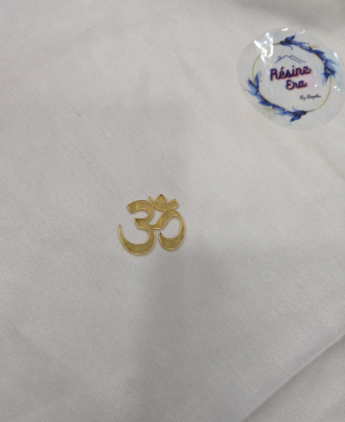 Golden acrylic OM symbol cutout for resin art and spiritual décor
