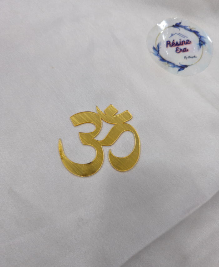 Golden acrylic OM symbol cutout for resin art and spiritual décor
