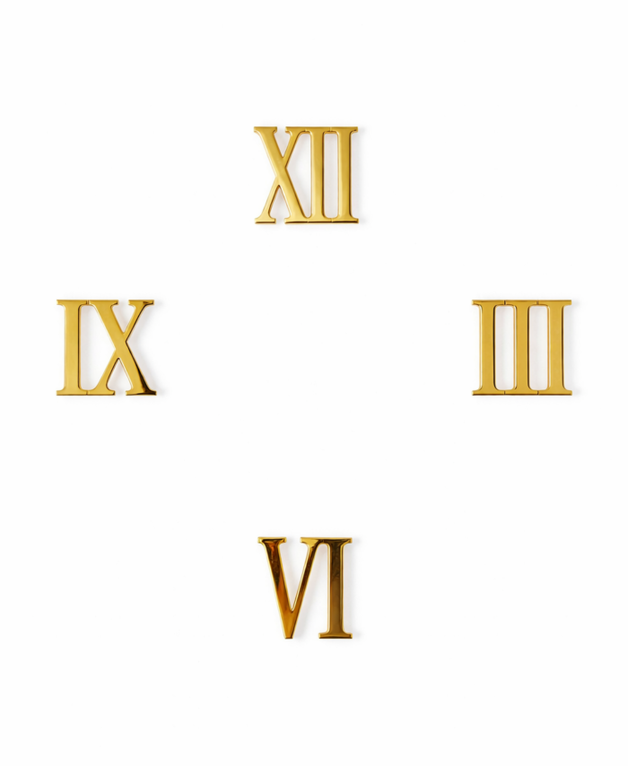 Acrylic clock Roman with lines numbers set for DIY wall clock making and resin crafting.