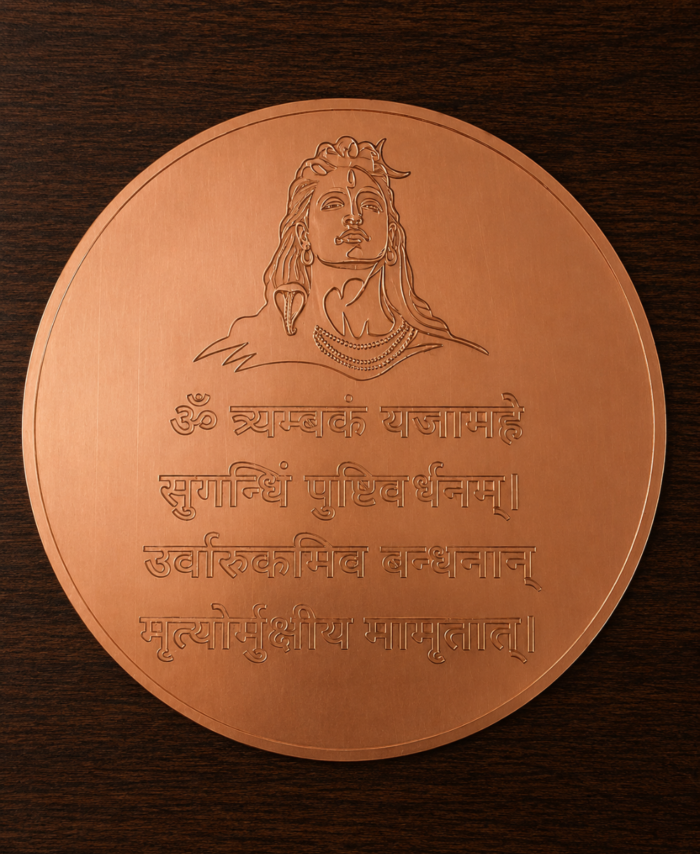 Golden acrylic Shiv Ji mantra frame with Lord Shiva engraving for spiritual home décor