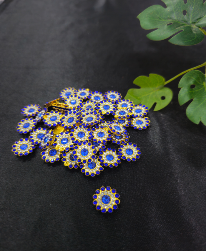 round stone embellishments with a crystal border for craft and decoration