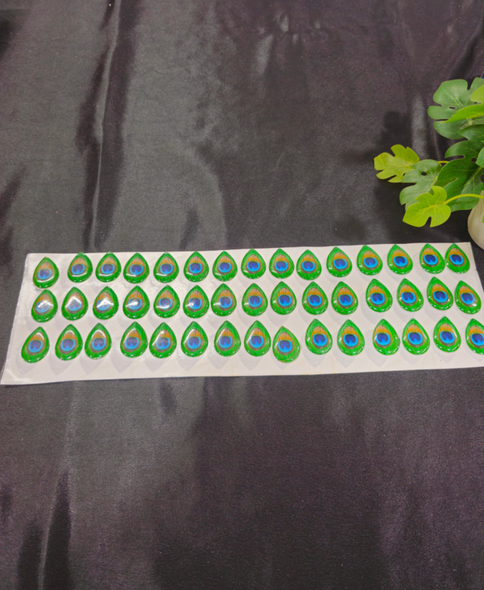 Morepankha peacock feather decorative sticker with vibrant design