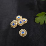 Handcrafted round kundan button with stone for ethnic wear and craft