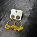 drop Jhumka Bezels with dangling beads for resin jewellery making.