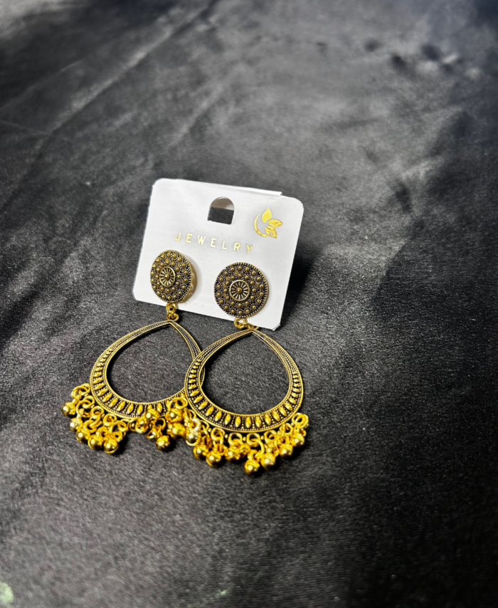 drop Jhumka Bezels with dangling beads for resin jewellery making.