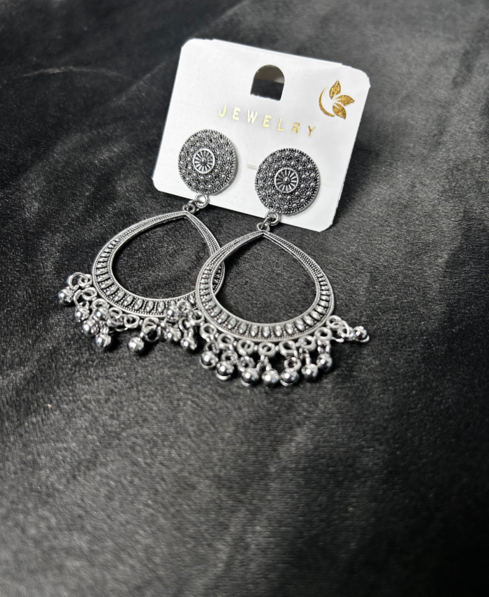 drop Jhumka Bezels with dangling beads for resin jewellery making.