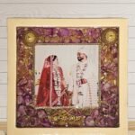 Varmala preservation resin frame with dried wedding garland flowers and personalized details