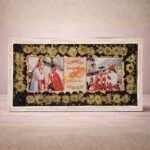 Wedding flower preservation frame with preserved flowers, couple photos, gold detailing, and personalized wedding date in resin wall frame