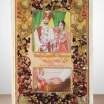 Jaimala preservation resin frame with preserved wedding garland flowers and customized couple details