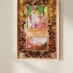 Jaimala preservation resin frame with preserved wedding garland flowers and customized couple details