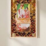 Jaimala preservation resin frame with preserved wedding garland flowers and customized couple details
