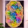 Handmade opal style resin wall art decorative piece for modern home decor