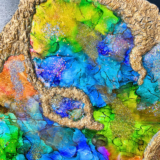 Handmade opal style resin wall art decorative piece for modern home decor
