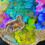Handmade opal style resin wall art decorative piece for modern home decor