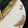 Black and white marble resin wall clock with gold flakes and metallic numbers
