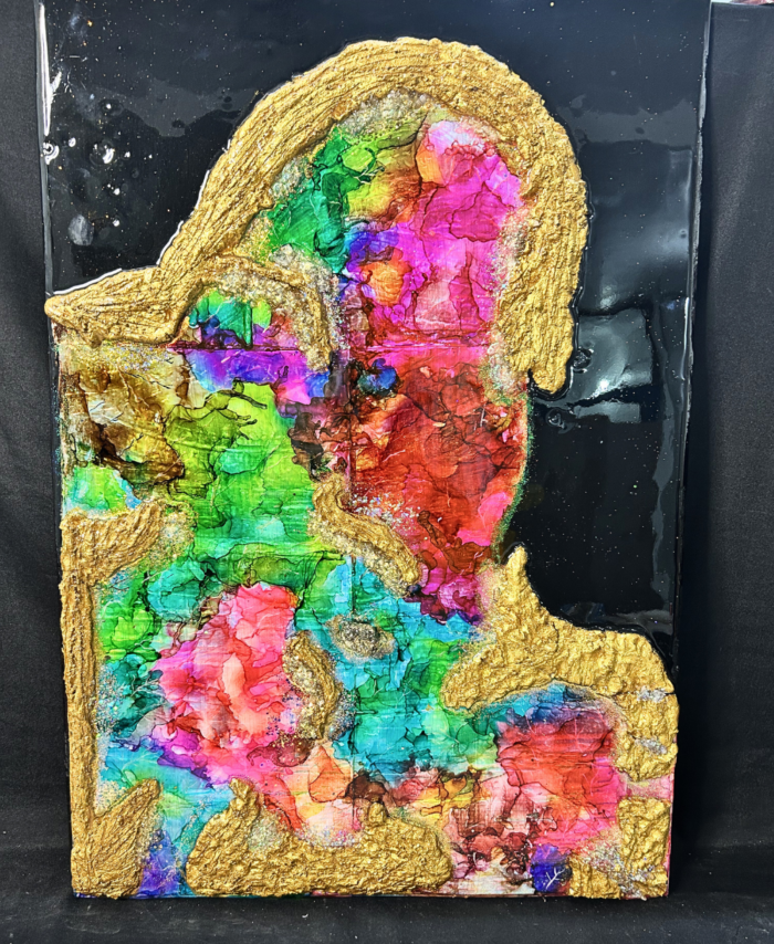 Elegant handmade opal resin wall art with glossy finish for modern home decor