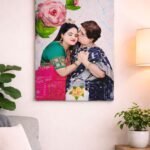 Customised 3D photo frame with floral resin art design for home decor