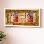 Resin varmala frame with wedding photo, preserved flowers in elegant customized frame