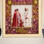 Varmala preservation resin frame with dried wedding garland flowers and personalized details