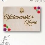 Customized resin nameplate with elegant modern design for home entrance décor