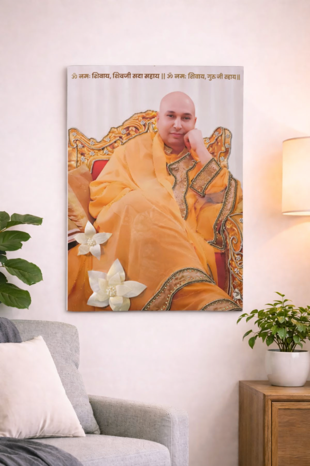 3D Guruji blessing frame wall art with realistic design for home decor