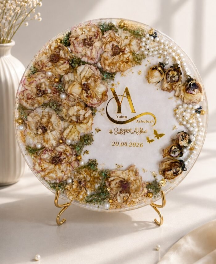 Personalized Floral Varmala Preservation Frame