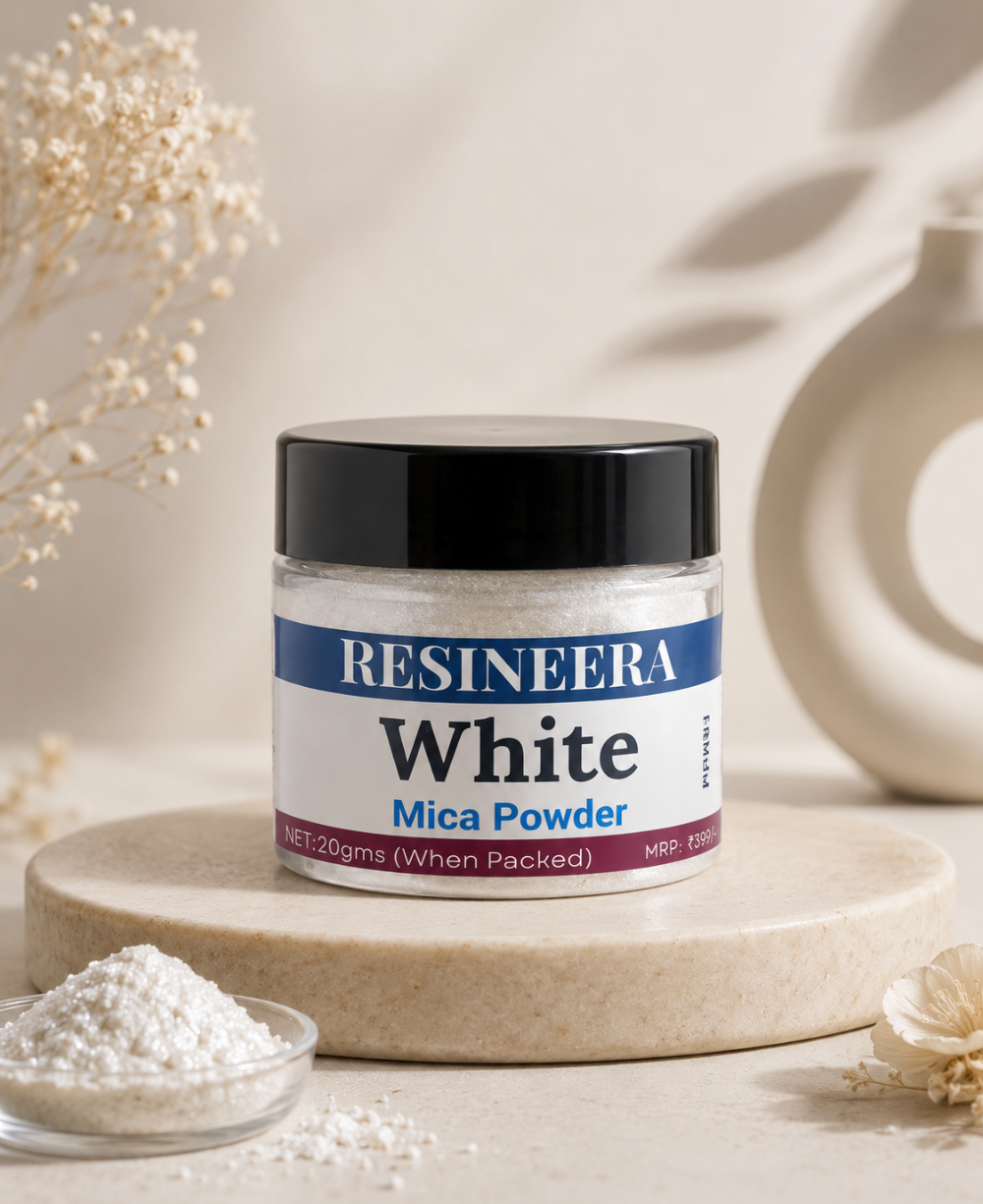 Mica Powder Premium White Pearl Mica Powder Pigment for resin art and DIY craft projects