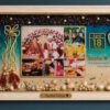 Customised wedding flower preservation frame with preserved varmala flowers and elegant resin artwork.