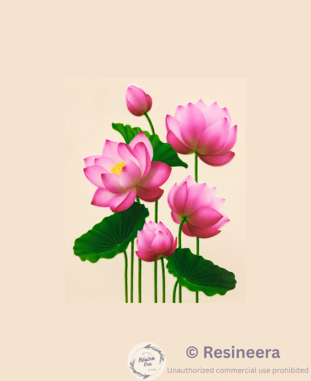 Premium UV DTF Lotus Sticker with detailed floral lotus design for glass, acrylic, metal, and craft decoration projects