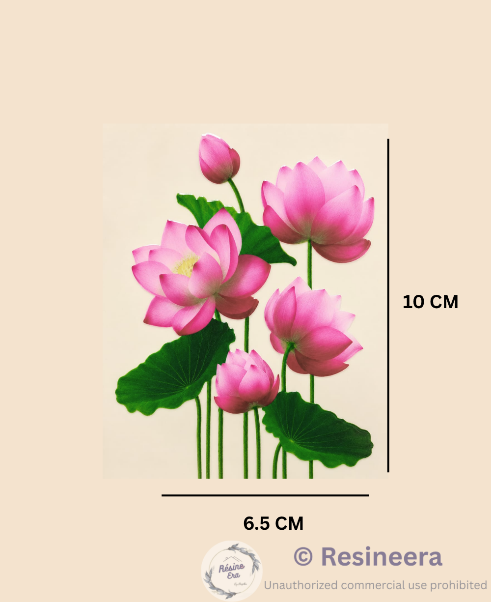 Premium UV DTF Lotus Sticker with detailed floral lotus design for glass, acrylic, metal, and craft decoration projects
