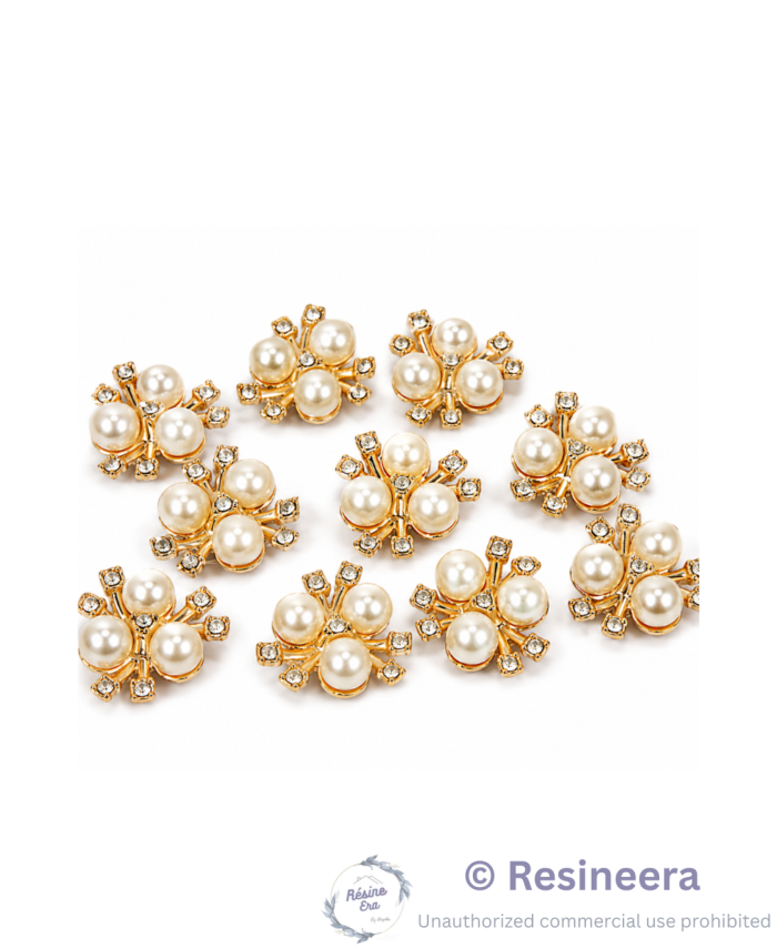 Flower pearl beads in mixed colourful glossy finish for DIY jewellery making and craft decoration.