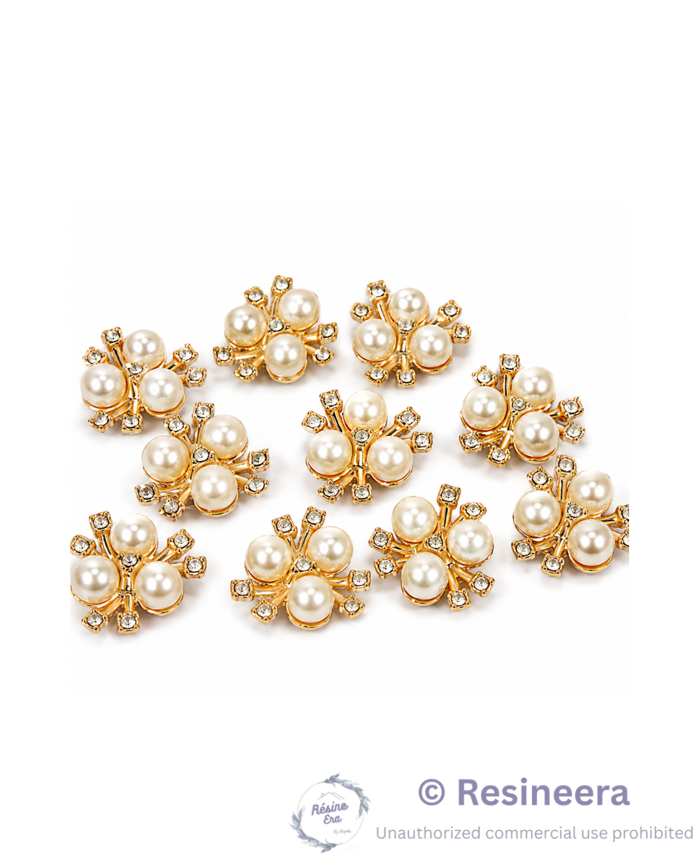 2.5 Inch Flower pearl beads in mixed colourful glossy finish for DIY jewellery making and craft decoration.