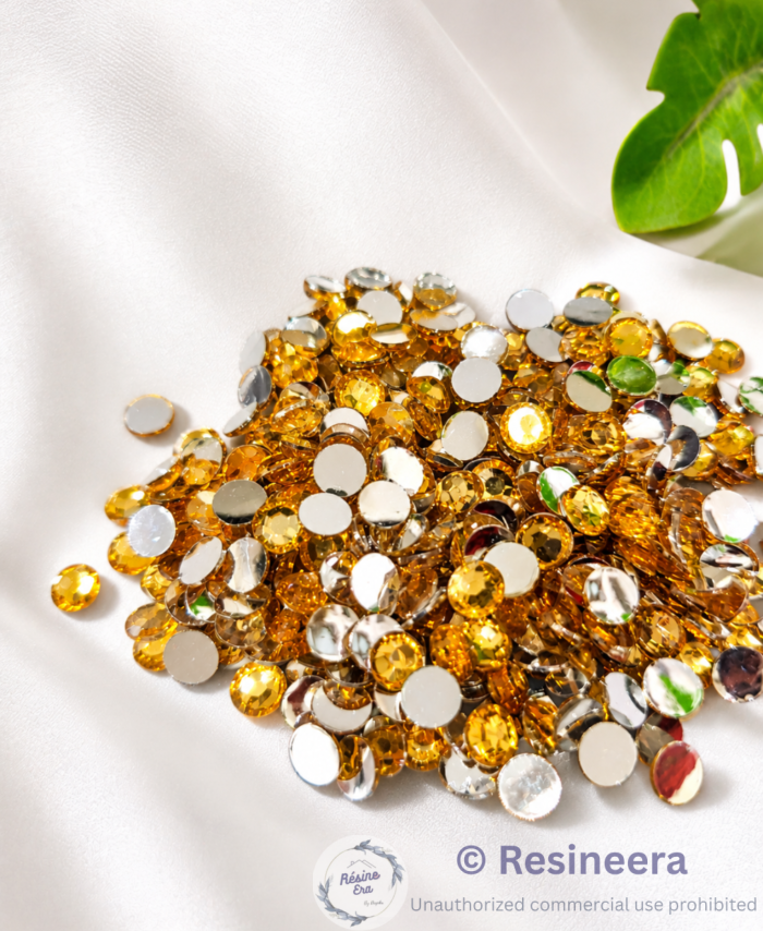 Round shape flat back beads for DIY crafts, resin art, jewellery making, and decorative projects.