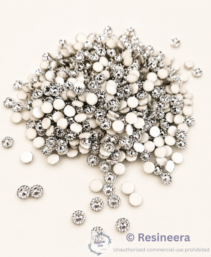 flower beads for jewelry making and DIY craft projects on a clean background.