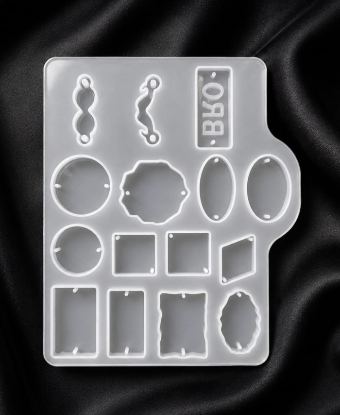 Premium Rakhi Silicone Mould with multiple pendant and Rakhi shapes for resin art, handmade Rakhi making, DIY crafts, and festive decorations.