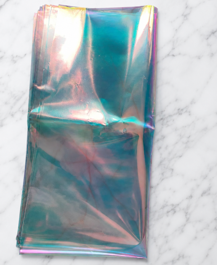 Premium Rainbow Opal Sheet with iridescent rainbow shimmer for resin art, jewelry making, DIY crafts, and decorative projects.