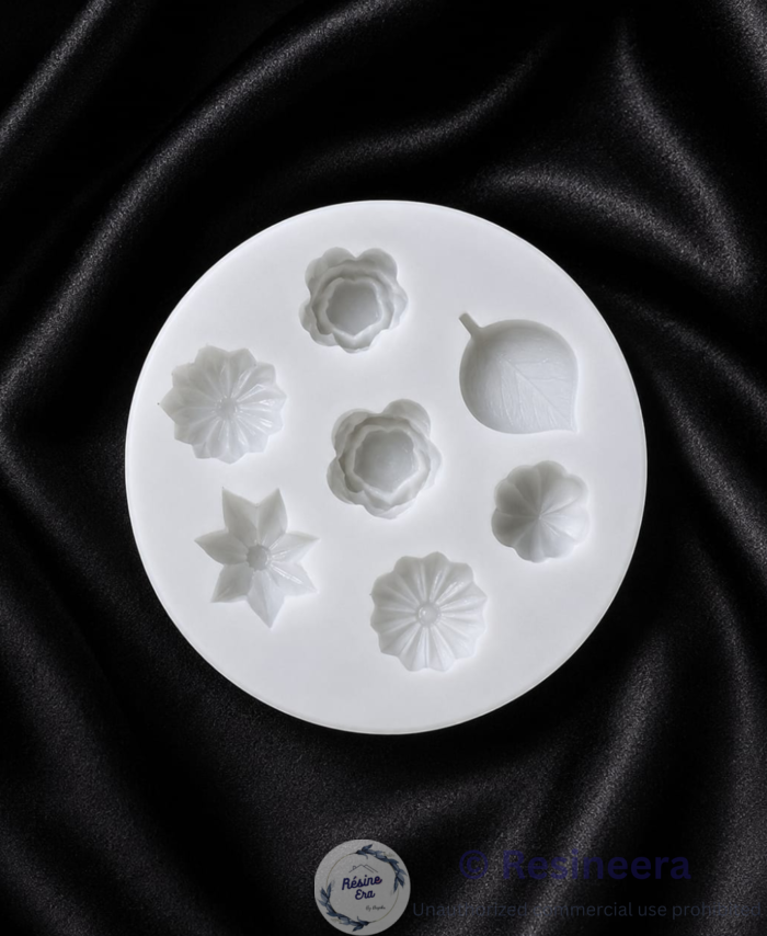 Lotus leaf and flower silicone mould for resin art, floral casting mould, DIY craft mould with multiple flower designs