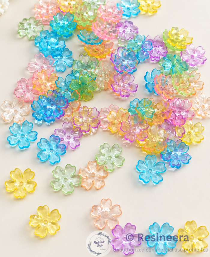 Multi colour acrylic daisy flowers in assorted pastel and bright colors for DIY crafts